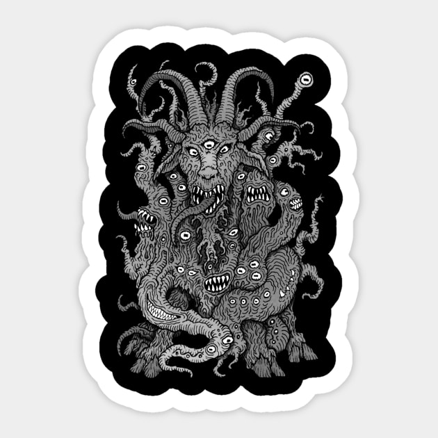 Black Goat of the Woods Sticker by azhmodai